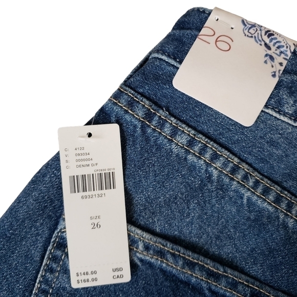 𝅺Anthropologie Pilcro Joey Jeans High Rise Straight Leg Distressed Front - Picture 9 of 13